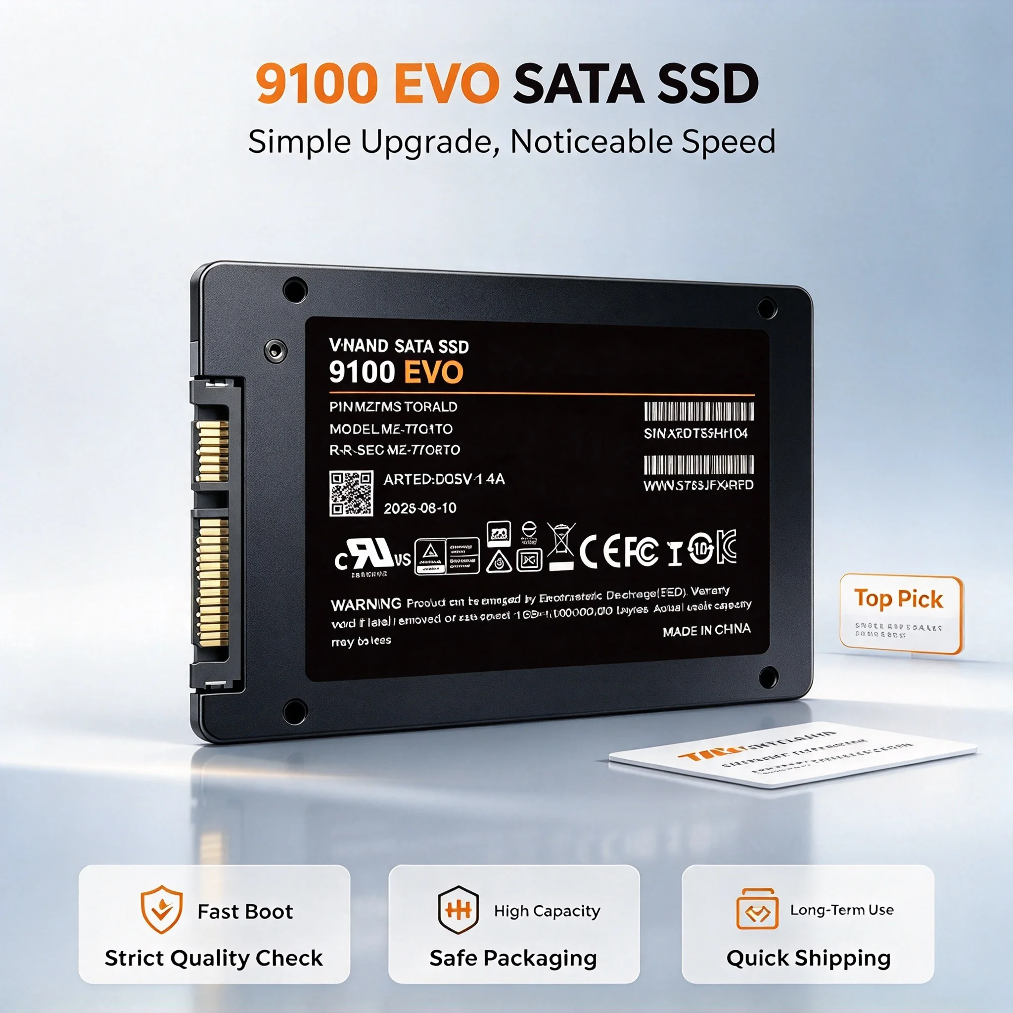 9100 EVO Internal Solid State Drive SSD 500GB 1TB 2TB 4TB SATA III 2.5 Inch MLC Hard Disk for Laptop Desktop PC System Boot Upgr