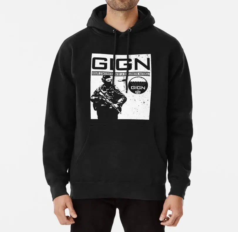 GIGN Lực Lượng Tinh Nhuệ Quốc Gia Hiến Binh Can Thiệp Nhóm Nam Áo Thun Cổ Áo Hoodie Thu Đông Áo Quần Tây