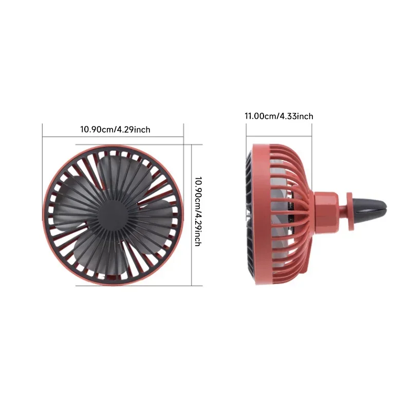 Car fan car air outlet electric fan usb mini ambient night light clip fan