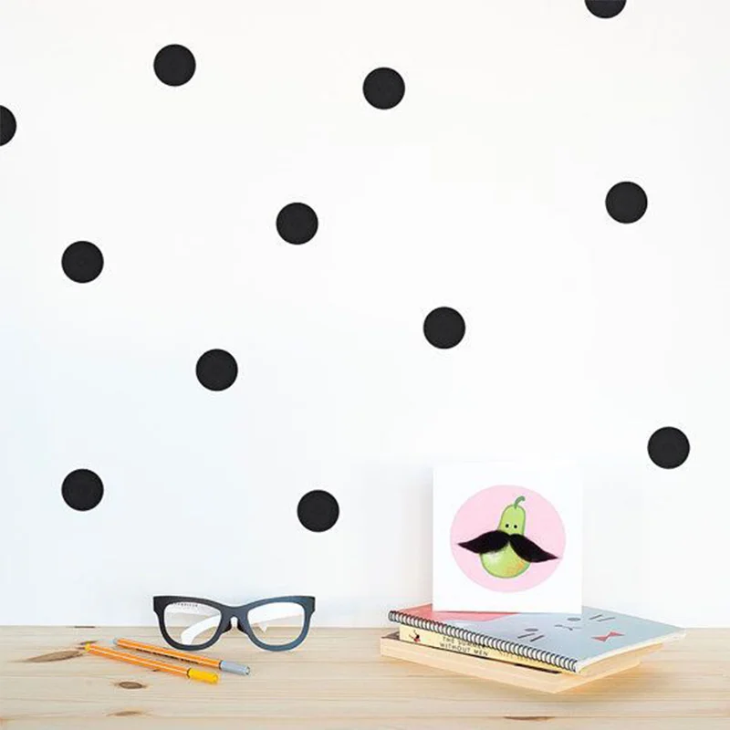 Shiny Rose Yellow Polka Dots Wall Stickers Circles DIY Stickers For Kids Room Baby Nursery Room Home Decoration Wall Decals Viny