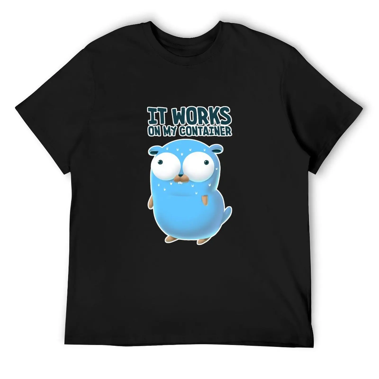 Golang works on my container T-Shirt basketball graphic tees blacks mens t shirts casual stylish