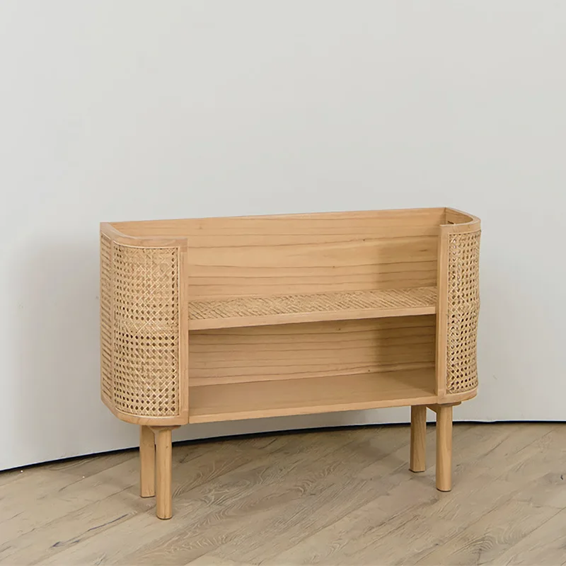 خزانة مدخل منزلية من الخشب الصلب، خزانة عرض للتخزين بطبقة مزدوجة، خزانة جانبية بيضاوية لتناول الطعام، سجل الرياح B & B، بسيطة #4