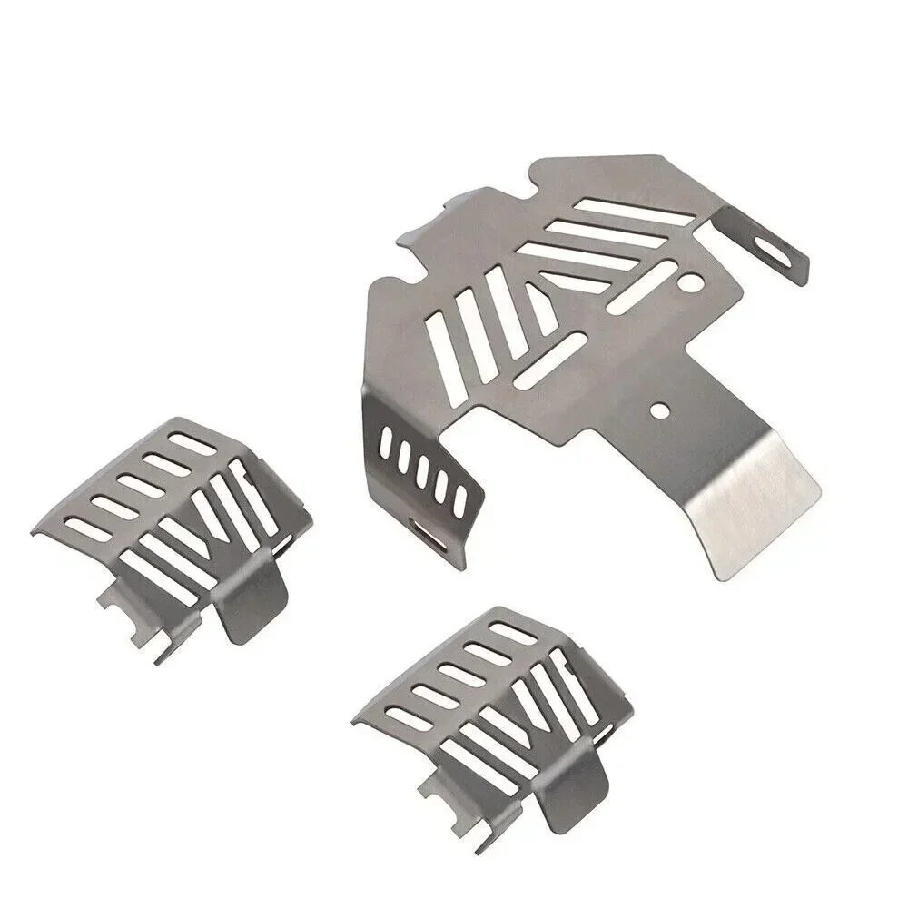

3-piece Stainless Steel Chassis Armored Protection Skid Plate For Trxs Trx-4 Bronco Defender G500 K5 Rc Car Protection Board