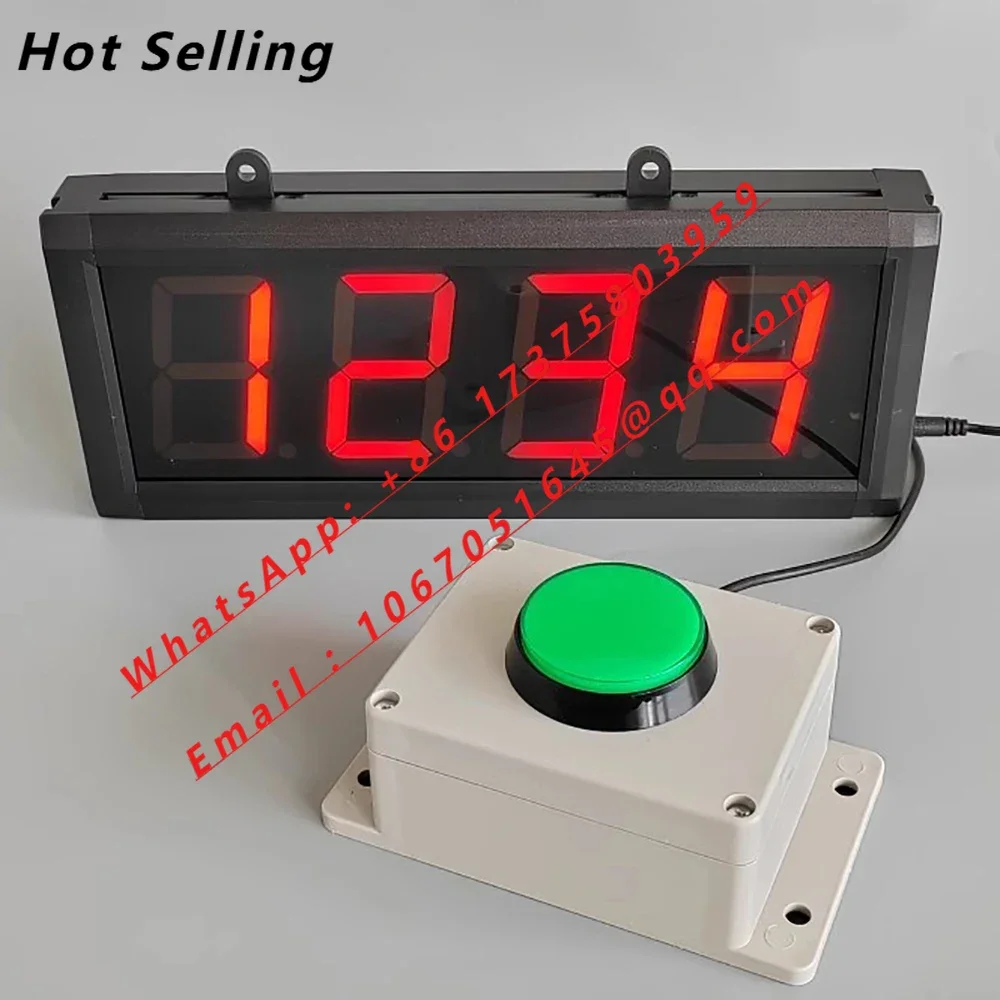 3-inch 4-inch Large Screen LED Manual Counter Hand Push Button Counting Warehouse Pipeline Counting AC220V