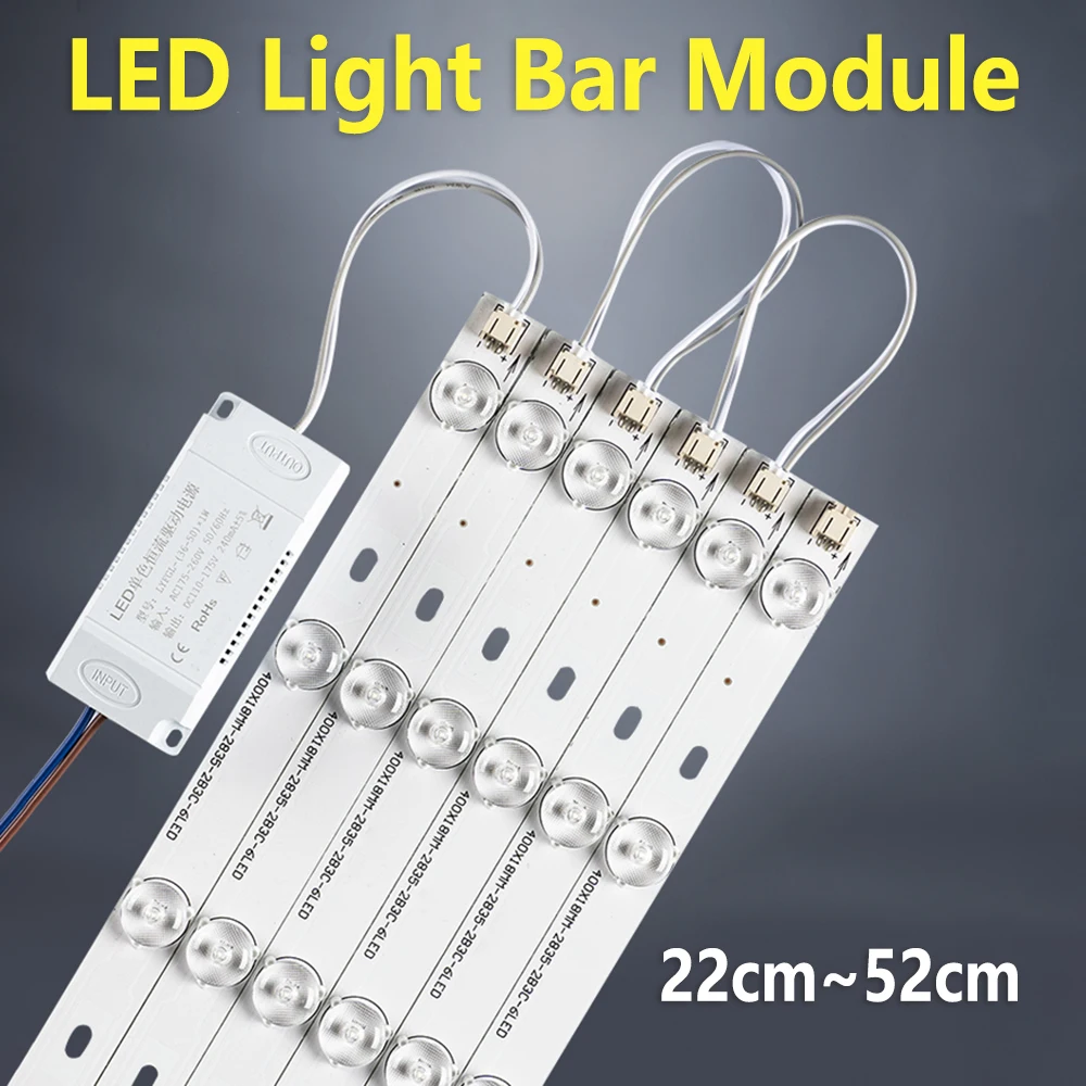 LED Bar Light Module 220V For Ceiling Light 22cm 31cm 41cm 52cm High Brightness Replacement LED Module For Indoor Ceiling Lamp