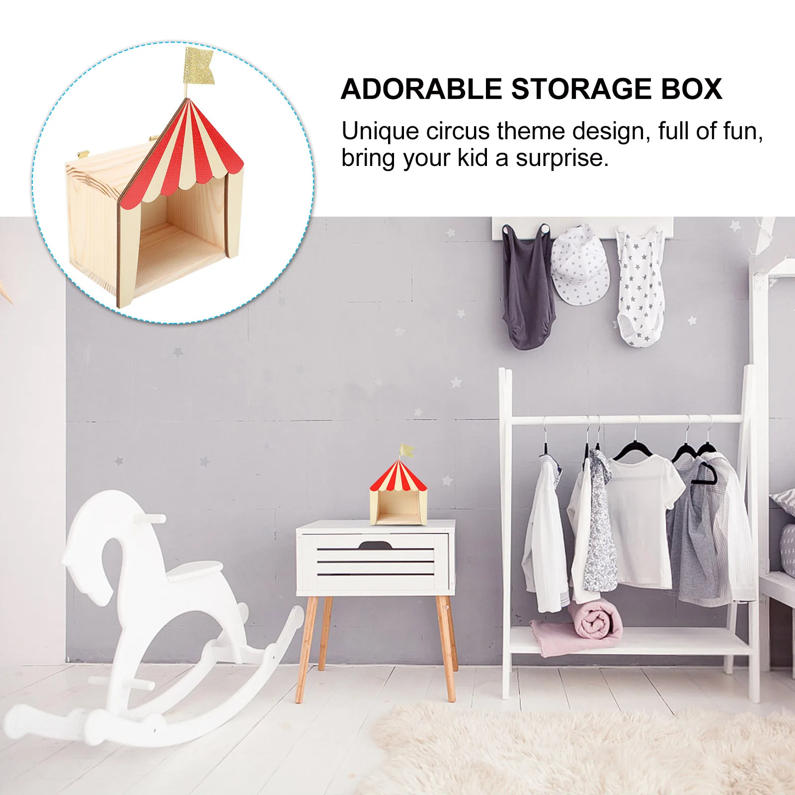 زخرفة كابينة السيرك رف جدار خشبي إبداعي مضحك حية ديكور المنزل ديكور الحفلات مقصورة السيرك #5