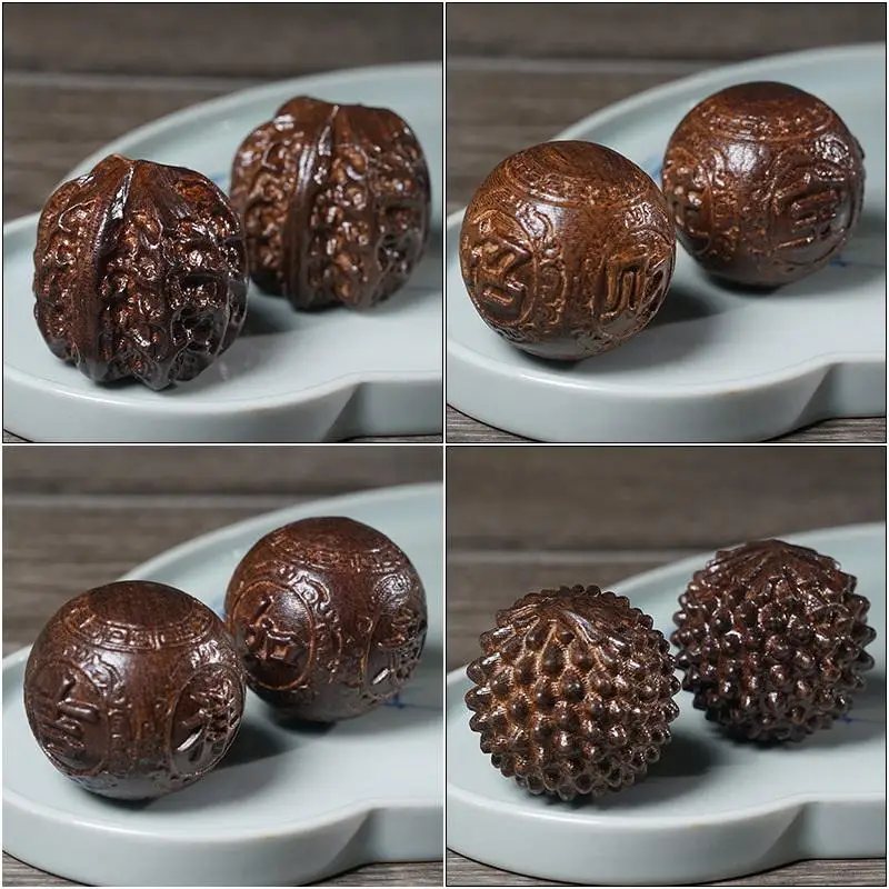 Relieve Hand Stress! Natural Walnut Massage Balls Set, Perfect for Office Workers, Seniors or Anxious Hands, Portable & Soothing