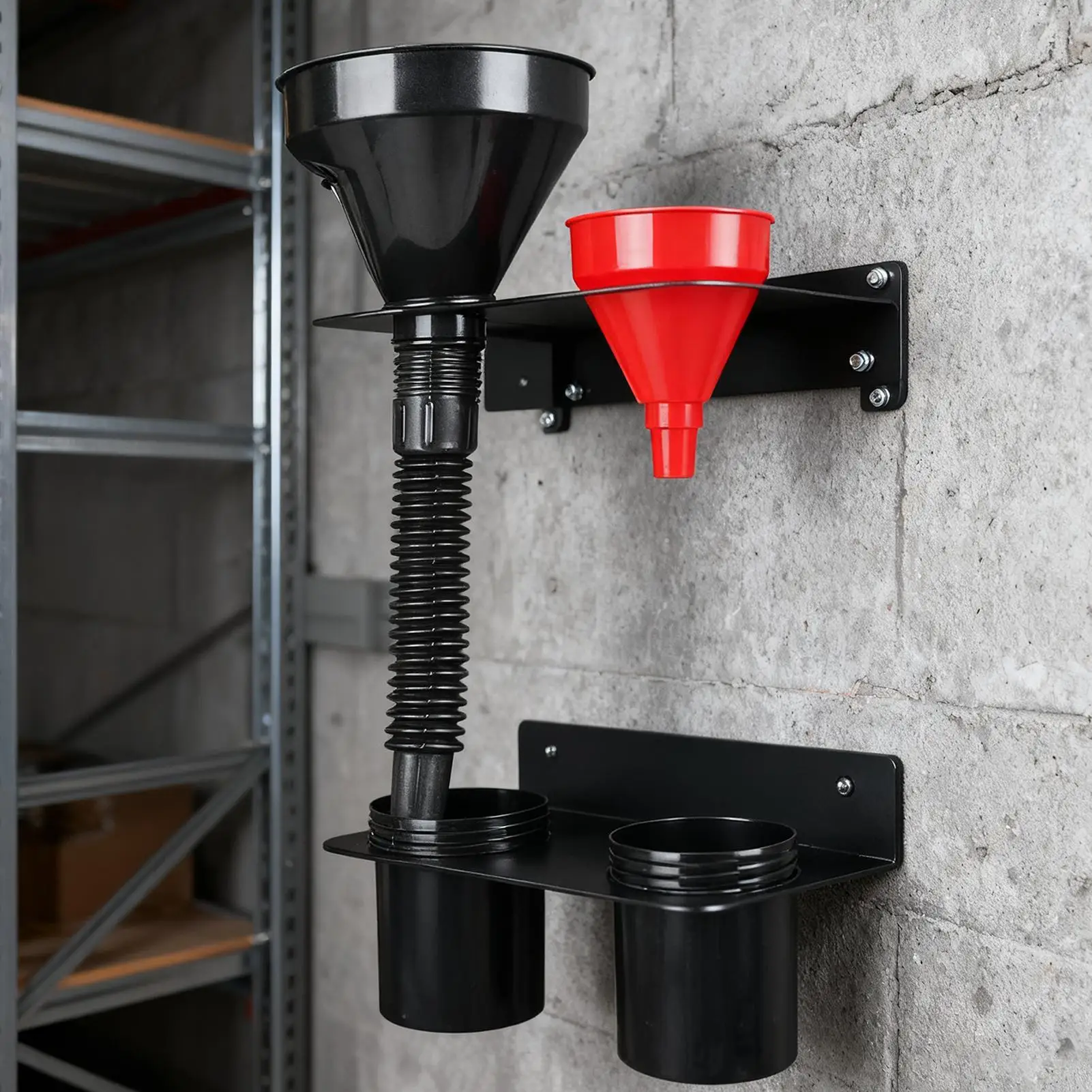 

Oil Funnel Holder With Removable Drip Cups Wall Mount Auto Shop Supplies Drip Drain Rack For Coolant Motor Engine Additive