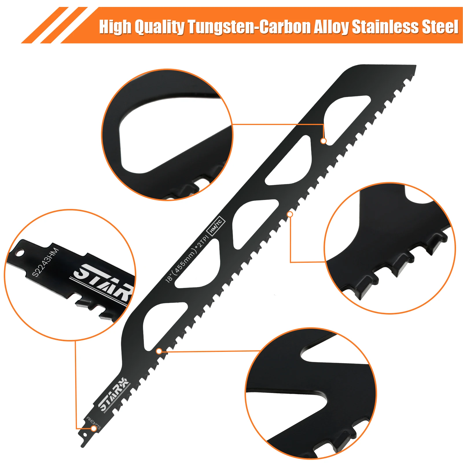 Reciprocating Saw Blade 9.45/12 Inch Carbide Steel Saw Blade Sharp Saw Blade Clean Fast Cutting Woodworking Tool for Brick