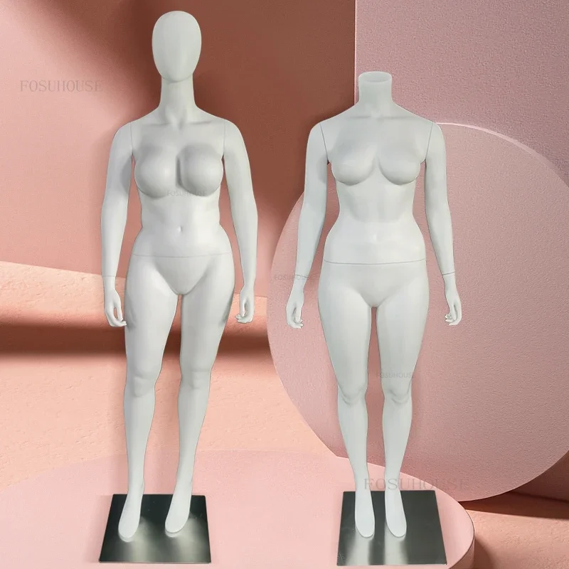 Plus Size Women's Clothing Mannequins Fiberglass Props Female Full Body Sports Mannequin Fat Woman Mannequin Display Stand