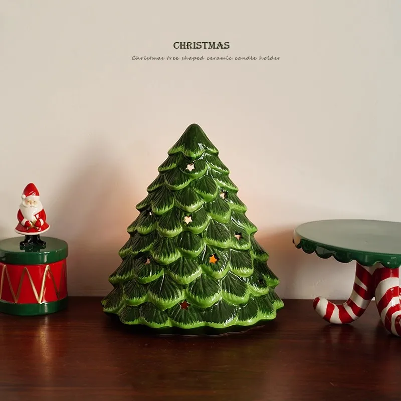hand-painted-large-ceramic-candlestick-christmas-tree-candle-holder-festive-home-decoration