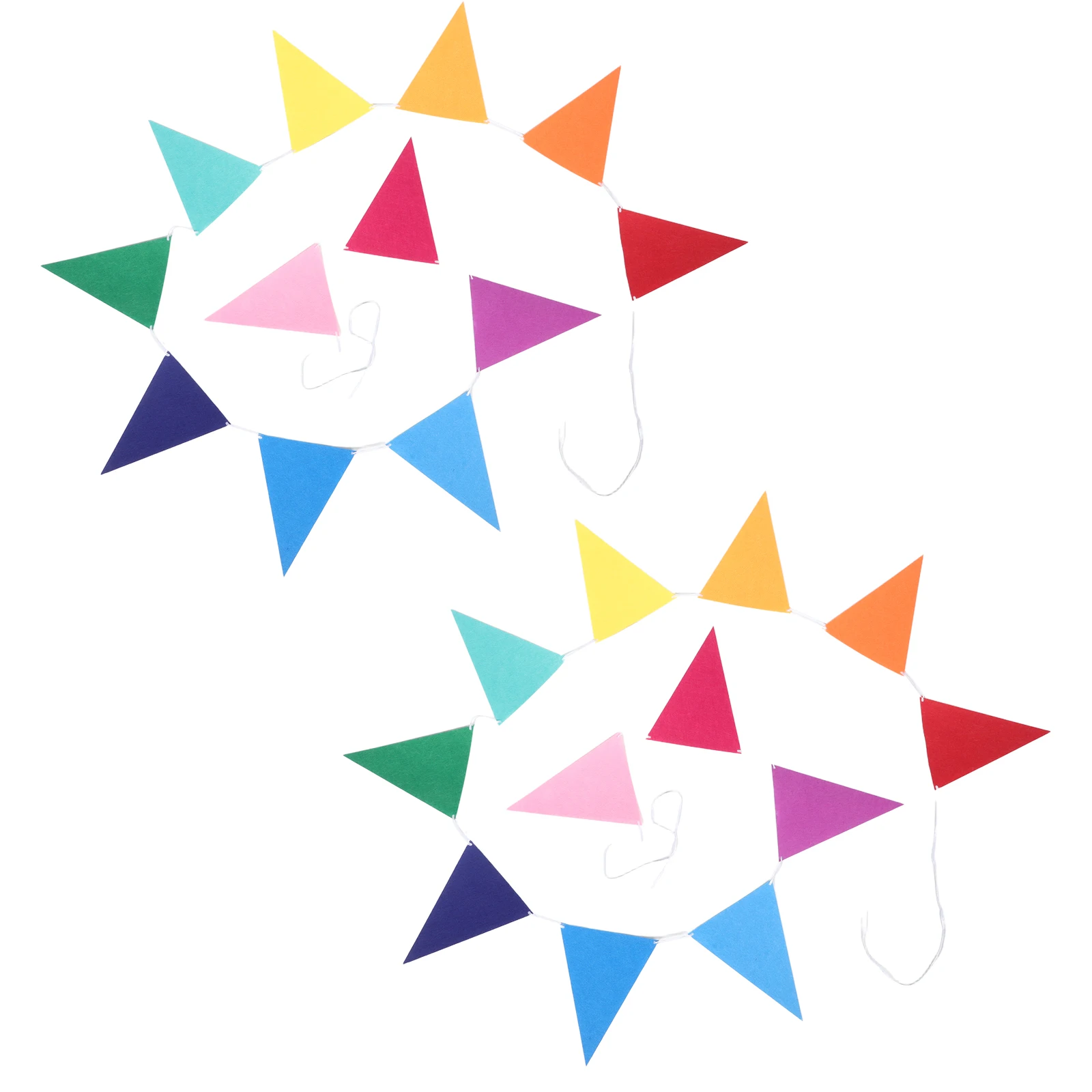 

2Pcs Durable Colorful Felt Pennant Flags for Indoor Outdoor Events Birthday Party Classroom Decorations Bunting