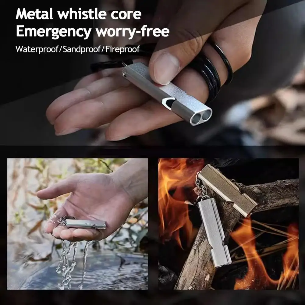 Emergency Whistles With Keychain Aluminum Alloy Camping Hiking Hunting Survival Sports Pet Training Whistle With Key Ring