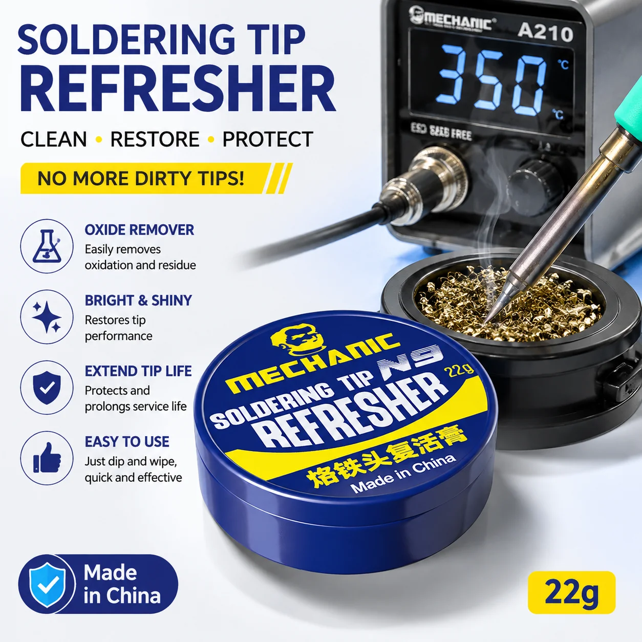 MECHANIC N9 Soldering Iron Tip Tinner Cleaner Paste Oxidation Removal Flux for Welding Iron Head Maintenance