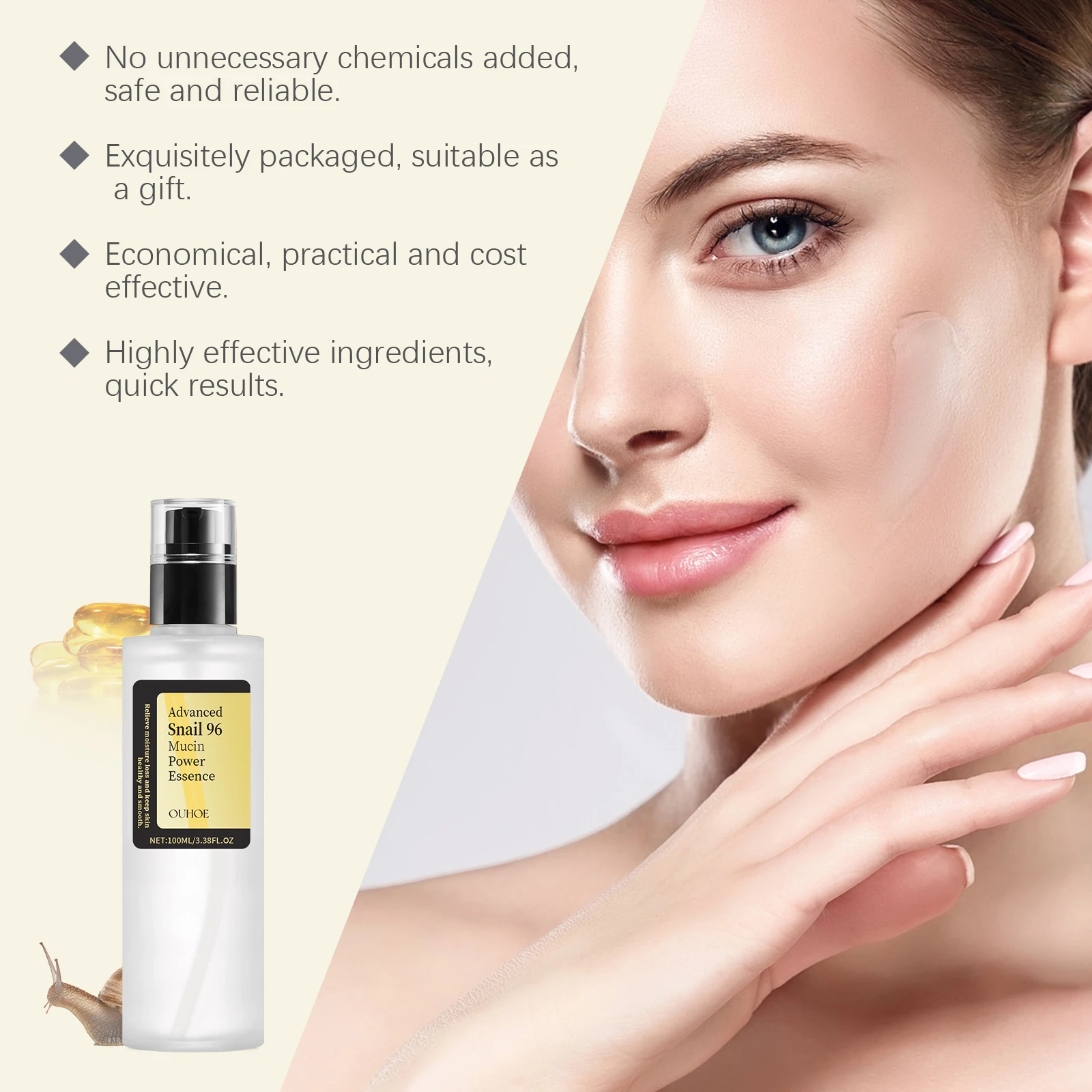 الحلزون الثمين 96 Mucin Power Essence/منظف/كريم ترطيب تنعيم مغذي لشد البشرة مستحضرات التجميل العناية ببشرة الوجه