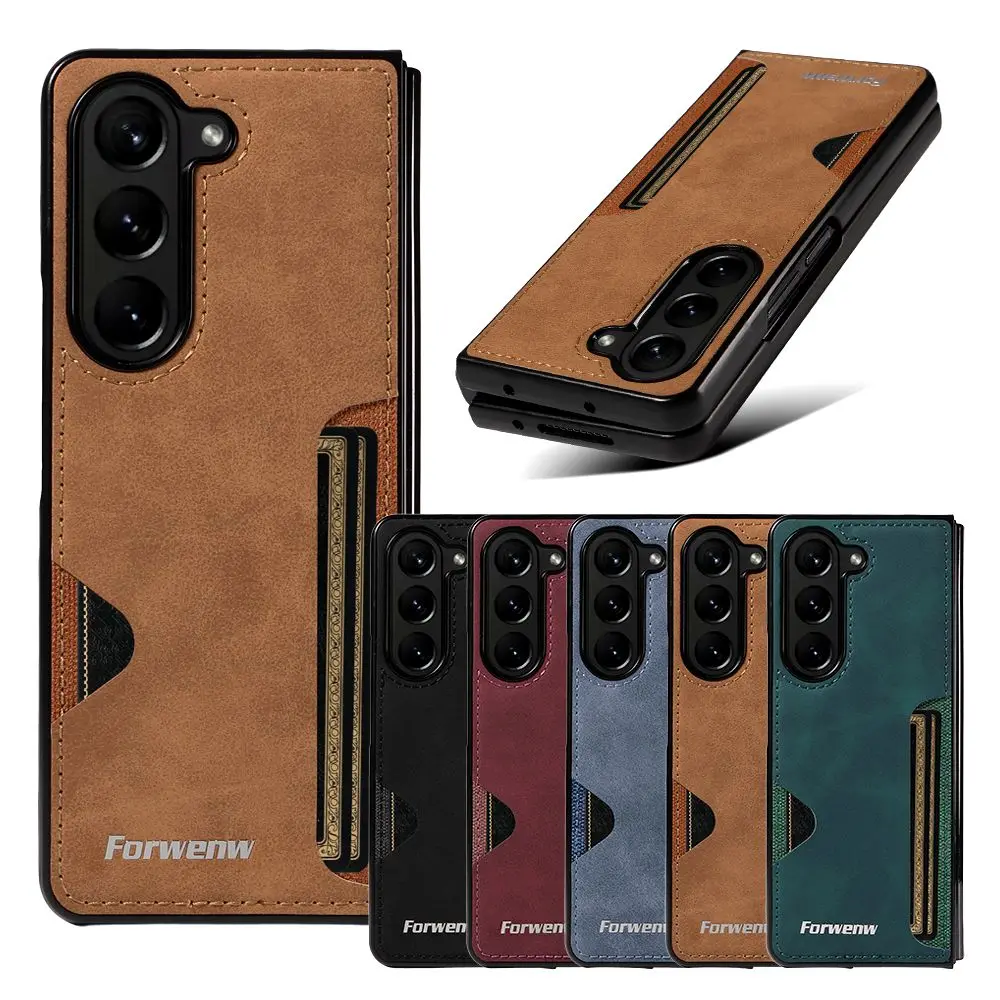 Ledertasche für Samsung Galaxy Z Fold 7 6 5 4 3 ZFold7 Fold7 Fold6 Fold5 Fold4 Fold3 Kartenfächer Kartenhalter Telefonabdeckung