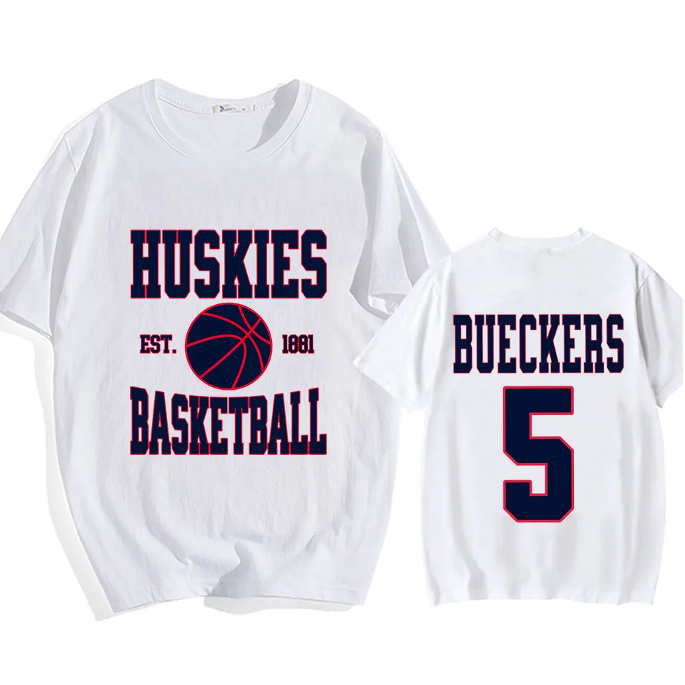 تي شيرت Paige Bueckers مقاس 5 تي شيرت مطبوع على الوجهين بأكمام قصيرة تي شيرت للرجال والنساء