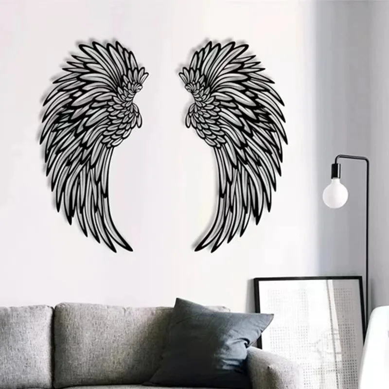 Metal with light wings wall decoration wall hanging frosted crafts double-sided home decoration wall