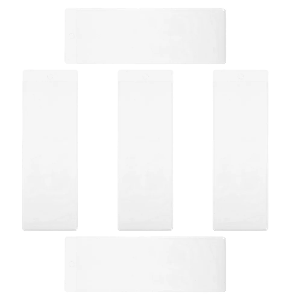 

5 Pcs Bookmark Cover Holders Storage with Hole Photo Strip Packaging Sleeve Case Pvc Clear Sleeves Plastic Kpop Photocard