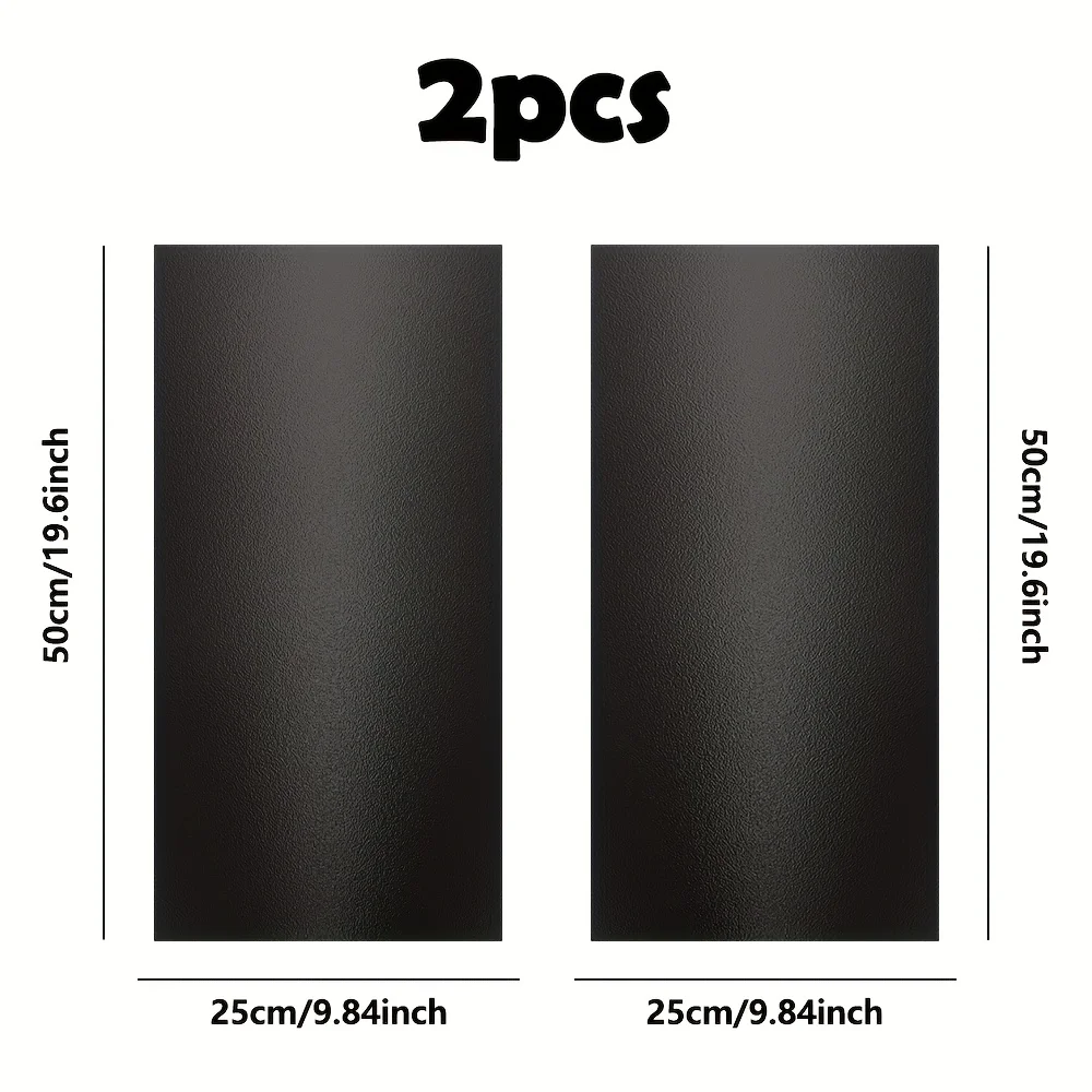 2 قطعة ملصق سيارة B-عمود مقاوم للماء ومقاوم للشمس سطح شبه غير لامع سهل اللصق 2D نمط معدني أسود لاصق واقي من الشمس