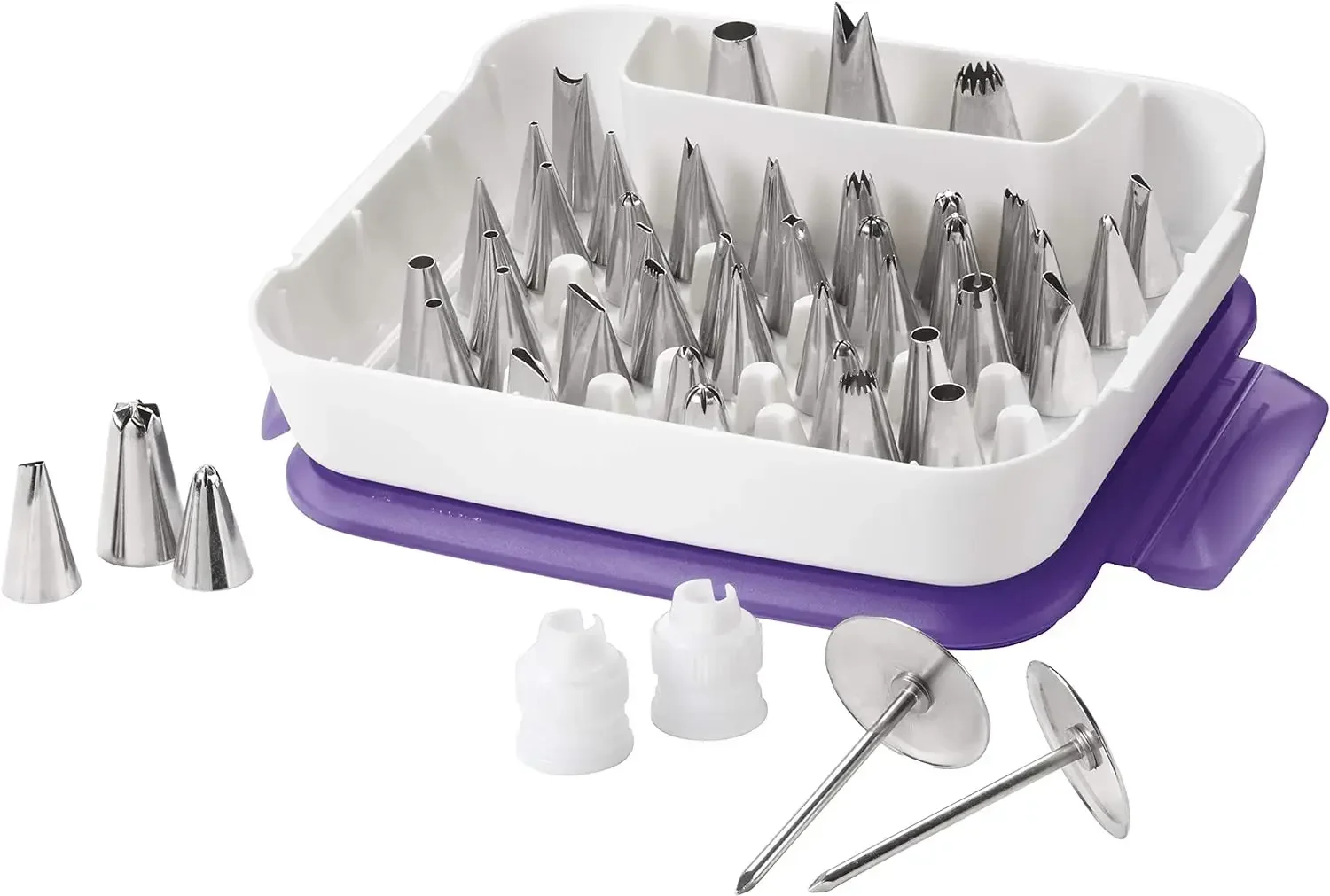 Piping Tips for Cake & Cupcake Decorating, 55-Piece Cake Supply Master Decorating Tip Set, Metal Tips 66 discount