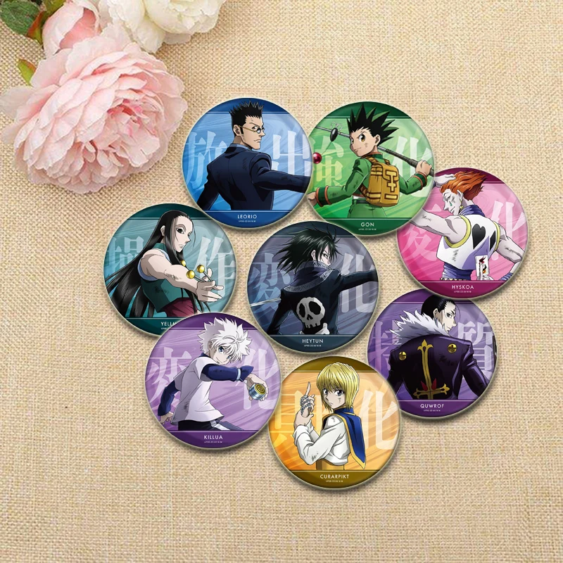 Anime Hunter X Hunter Brooches Gon Killua Kurapika Leorio Cartoon Pins Cosplay Handmade Badge Backpack Shoes Jewelry Accessories