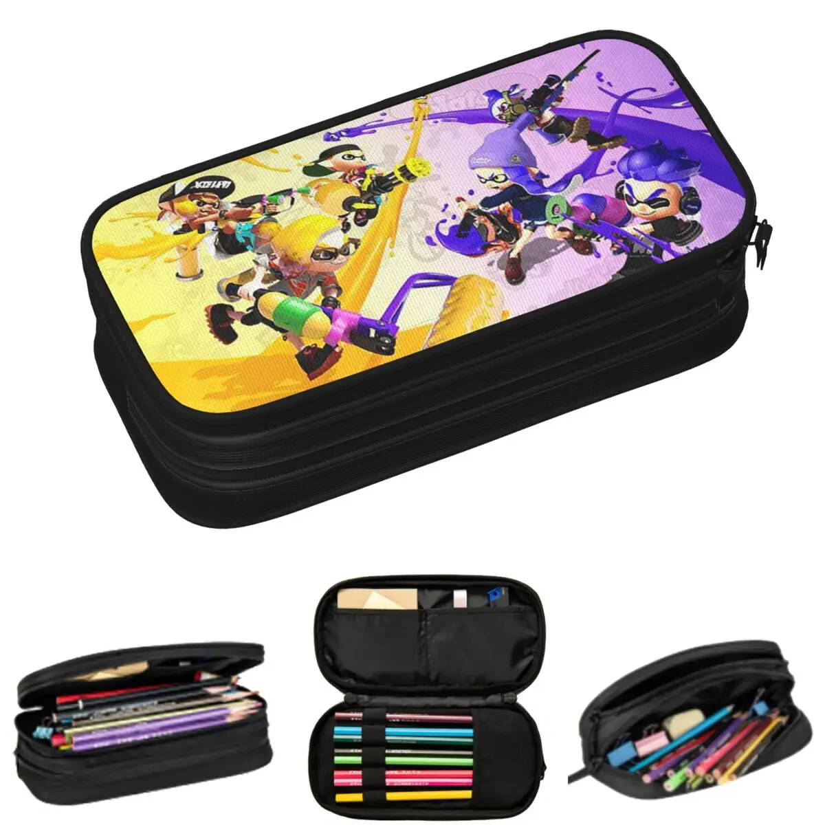 

Splatoon Game Pencil Cases for Students Gifts Pen Box Pencil Bag Large Storage Pencil Pouch