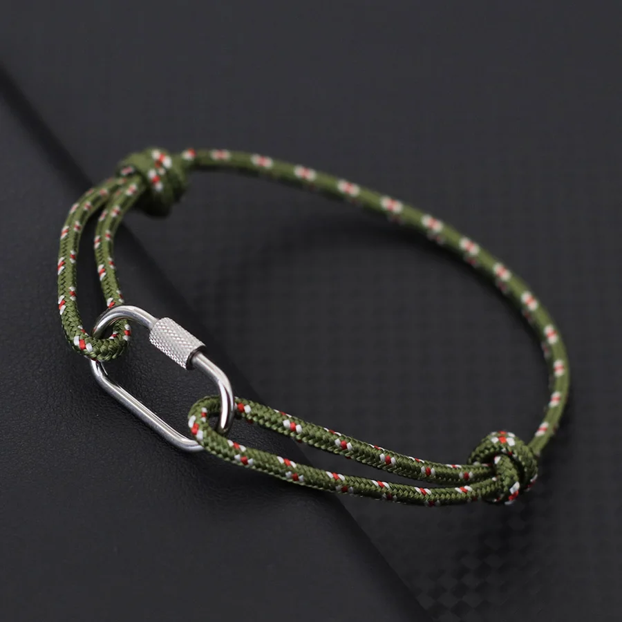 Unique Handcrafted Paracord Bracelet For Men Women Adjustable Stainless Steel Clasp Outdoor Camping Cycling Nautical Braslet