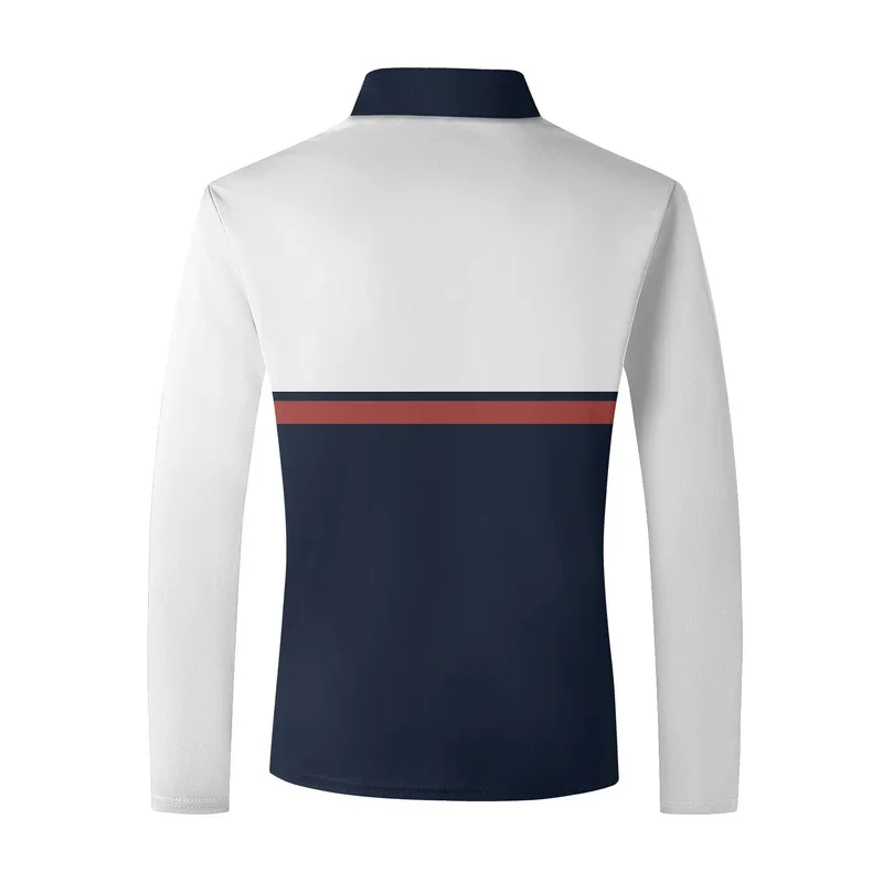 The new cross-border product for autumn is the digital printed men's polo collar color block fashion for foreign trade with Euro