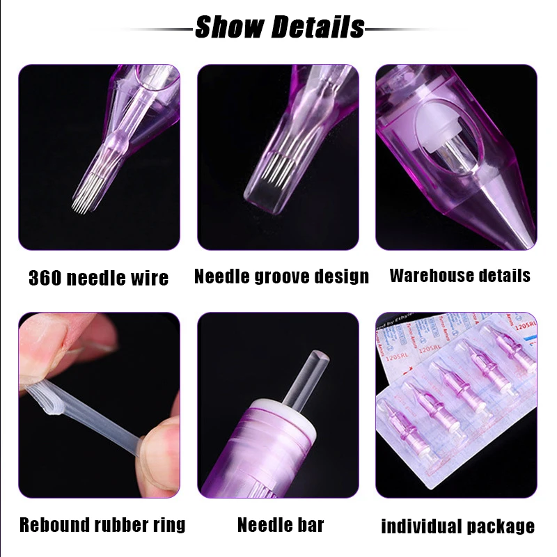 10Pcs Disposable Tattoo Cartridges Needle Individual Package #12 RM RL M1 RS Series Tattoo Needle For Tattoo Machine Supply