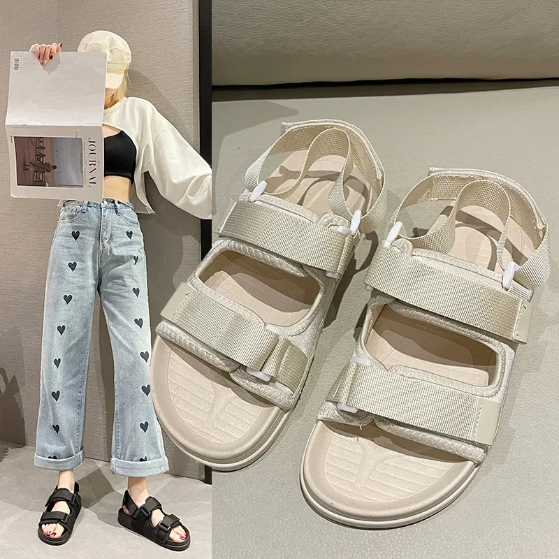 Sandals Female 2023 New Summer Outwear Beach Shoes Student Flat Bottom Fashion Versatile Fashion Sandals for Men Sandal  Shoe