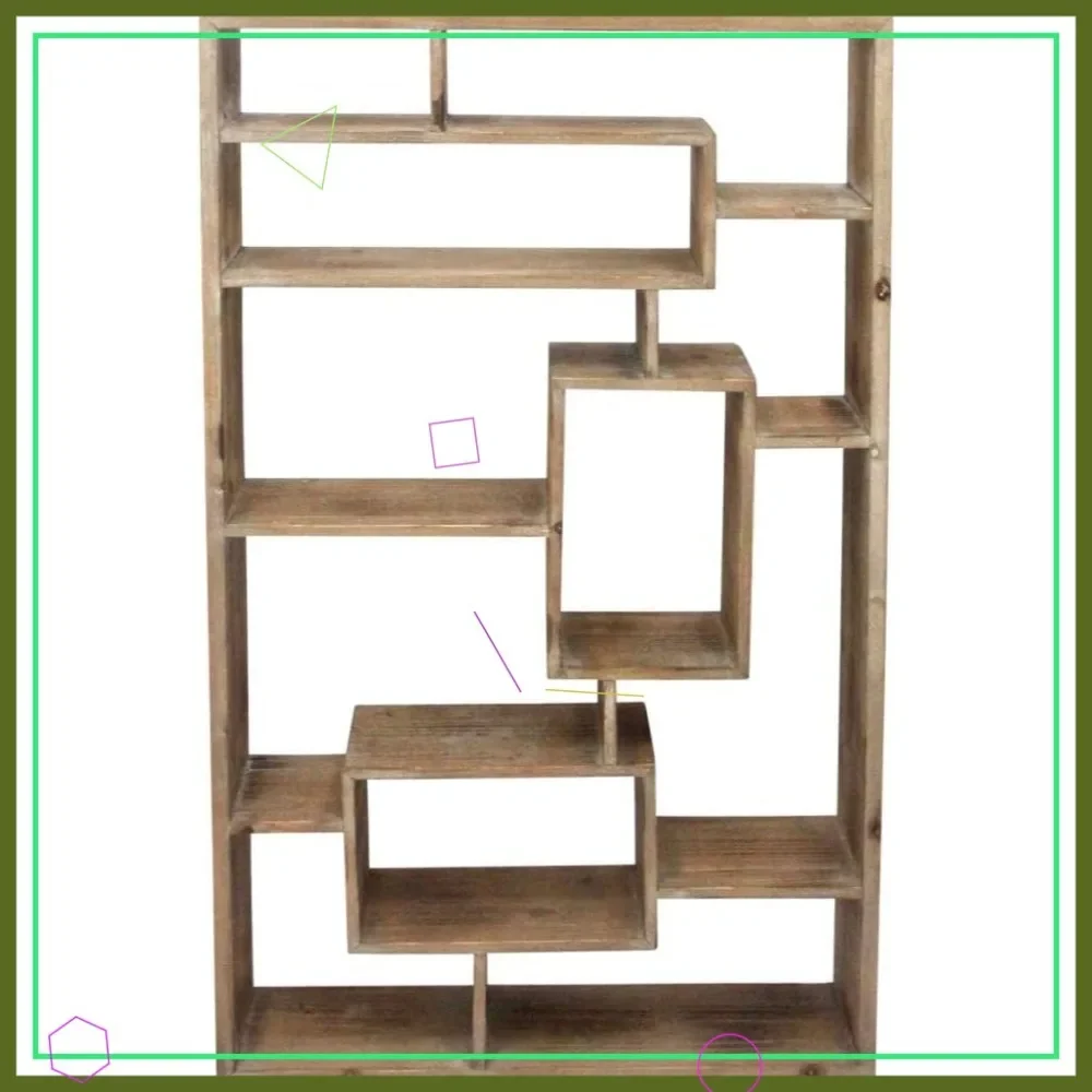 

Геометрическая настенная полка из ели, декор для гостиной, спальни, ванной, офиса, в стиле рустик-модерн, для хранения и демонстрации