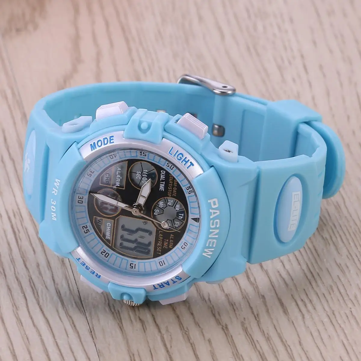 

Kids Digital Watch Dual Time Luminous Unisex Sports Blue Waterproof Men and Women