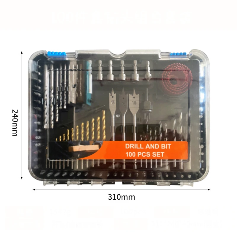 100pcs/set Drill Bit Set With Storage Box HSS Twist Drill Bit Titanium Coated Wood Metal Drill Bits For Cutting Drilling