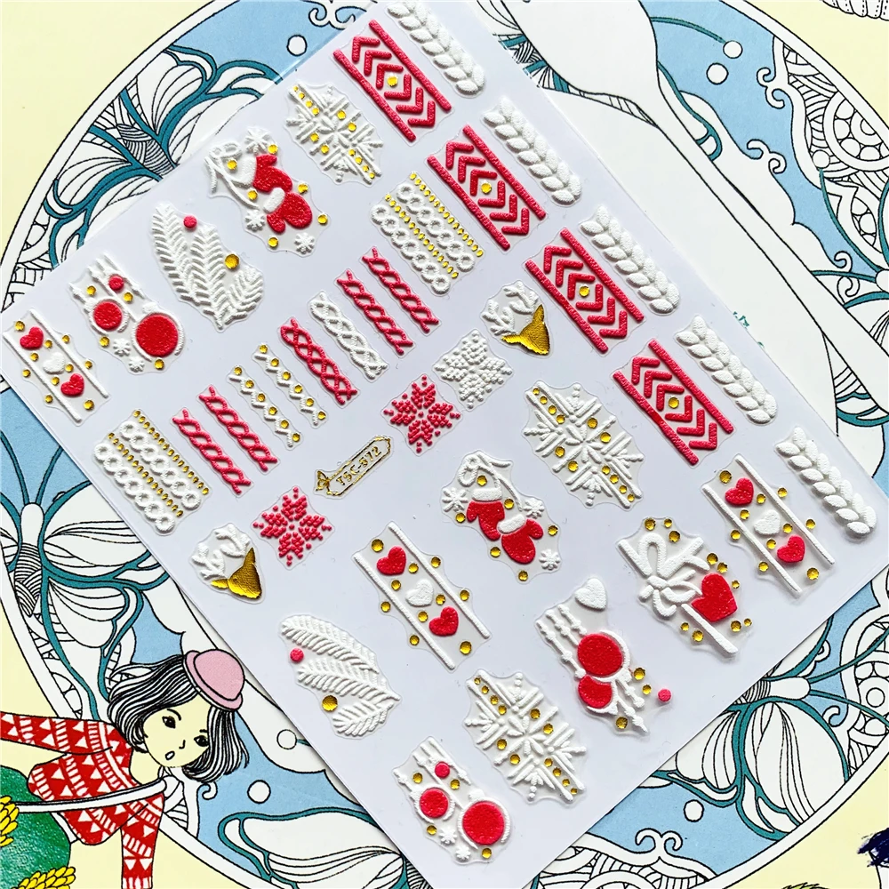 

TSC-572 Santa Claus Christmas DIY 3D Back glue Nail Art Stickers Decals Sliders Nail ornament decoration