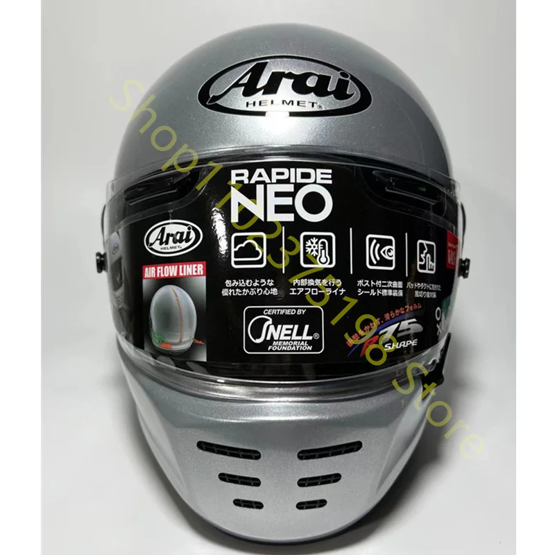 

RAPIDE NEO Japanese Mode Full Face Helmet,For Harley Motorcycle And Cruise Motorcycle Protective Helmet,Bright Silver,Capacete