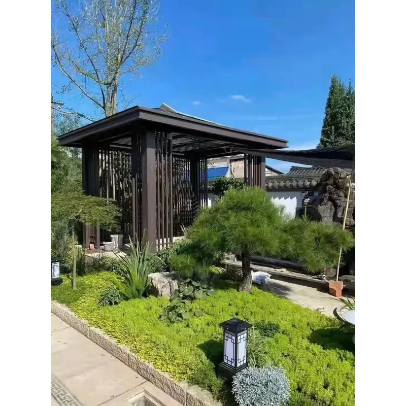 Premium Aluminum Pergola Energy Saving Outdoor Pavilion Sun Protection Durable Water/Electricity Separation Terrace-Safe