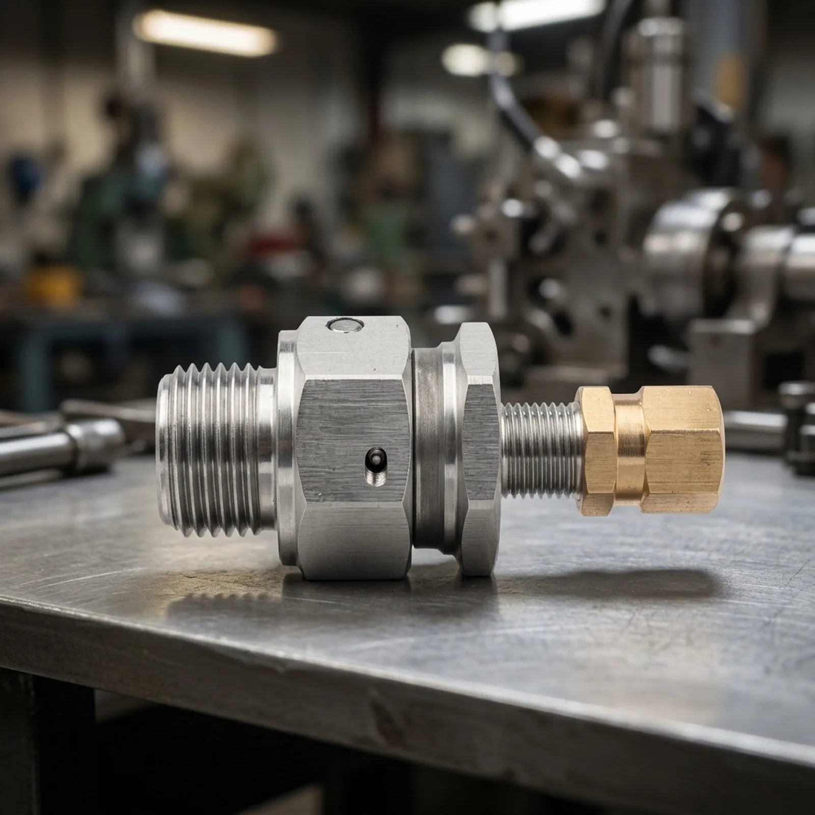 High Pressure Nitrogen Gas Charging Valve For Copco 3115026200 Accumulator, UNF12 Thread Connection, UNF516 Gas Inlet, Metal Con