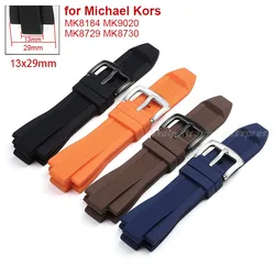 Silicone Watch Band for Michael Kors MK8184 MK8729 MK9020 MK8152 MK9026 Watchband 29mmx13mm Raised Mouth Watch Strap Accessories