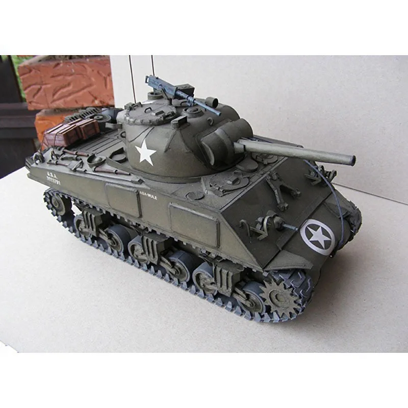 

1:25 American Sherman M4A3 Medium Tank Paper Model Tank Model Handmade DIY
