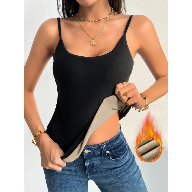Ladies Autumn And Winter, Fashionable Suspender Vest, Fleece, Slim And, Warm, Can Be Worn As a Base Layer
