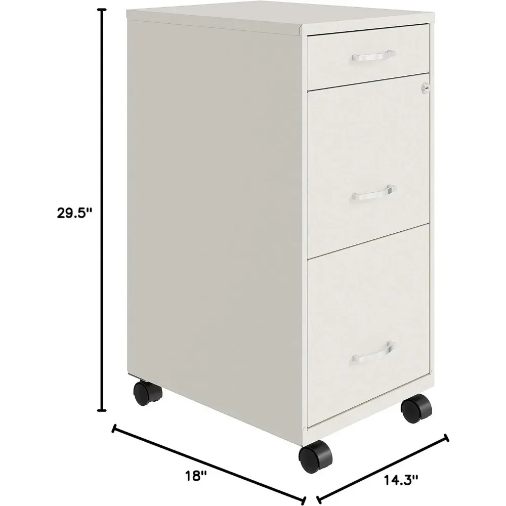 3 Drawer Wood Cabinet Box/File/File Mobile White File Cabinet 26.5 X 14.3 X 18 Metal Chest of Drawers Shelving