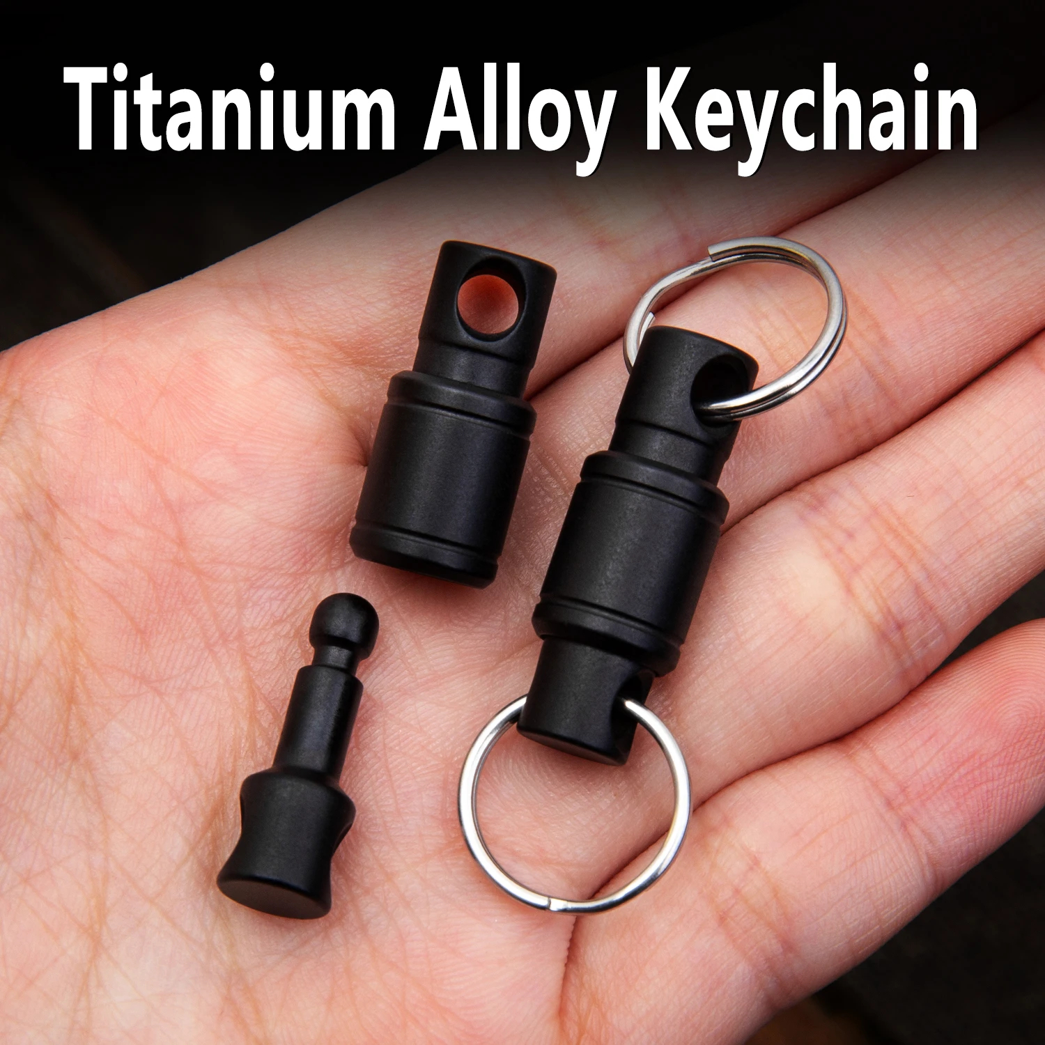 2pcs Titanium Alloy Quick Release Keychain For Men Women Mini Rotary Buckle Stainless Steel Keyring EDC Tool