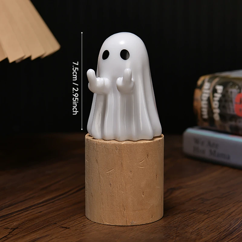 Middle Finger Cute Ghost Statue Ghosts Small Scary Ghost Figurines Halloween Home Decorations A Small Gift For A Friend