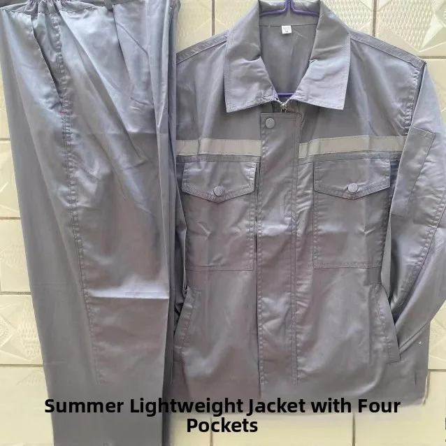 

Lightweight Cotton Polyester Work orm Set ort Sve Breathable Sweat Absorbent Workwear for Fac Workers