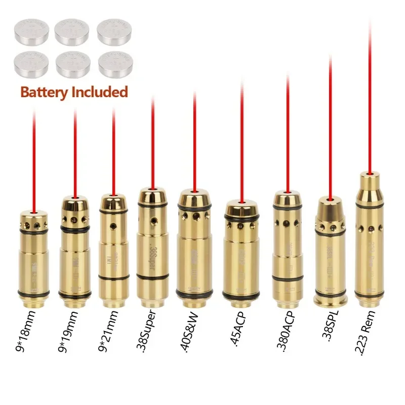 

Training Practice Bore Sight, 9mm, 45ACP Laser, Training Bullet, 9x19mm,. 40S & W, Hunting Shooting Red Dot Laser for Dry Fire