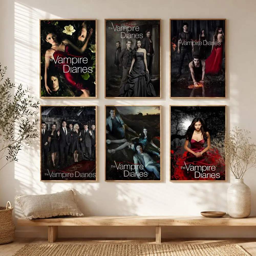 Drama Series T-The Vampire Diaries Poster All-match HD Waterproof Self-Adhesive Wall Art Sticker For Home Bedroom