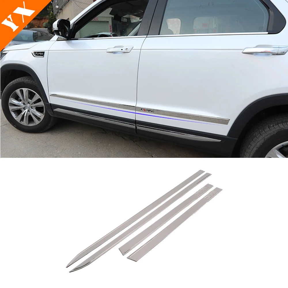 For Changan CS95 2017-2018 Car Door Sill Scuff Plate Welcome Pedal Protection Side Door Body Trim Cover Garnish Accessories