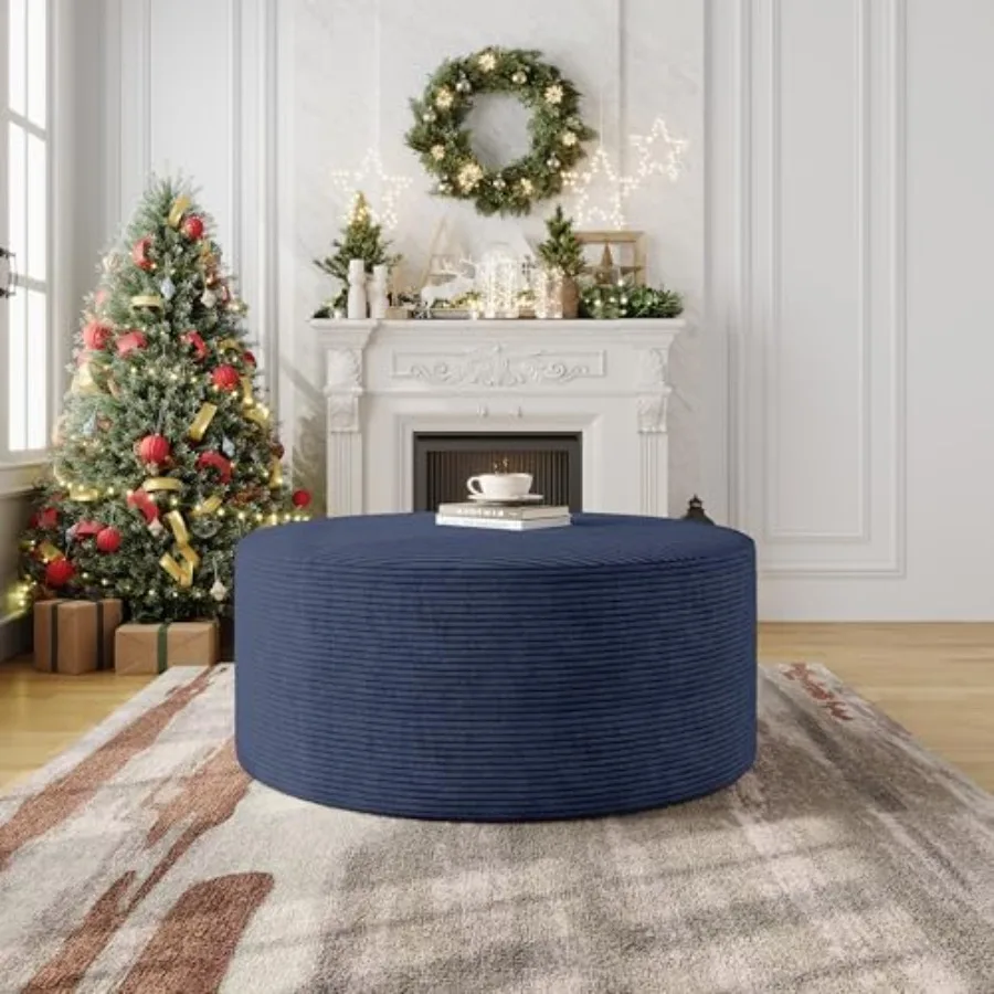

Coffee Table Round Ottoman Oversized Footrest for Couch with Removable Cover Large Floor Seating for Adults Ottomans Coffee Tab