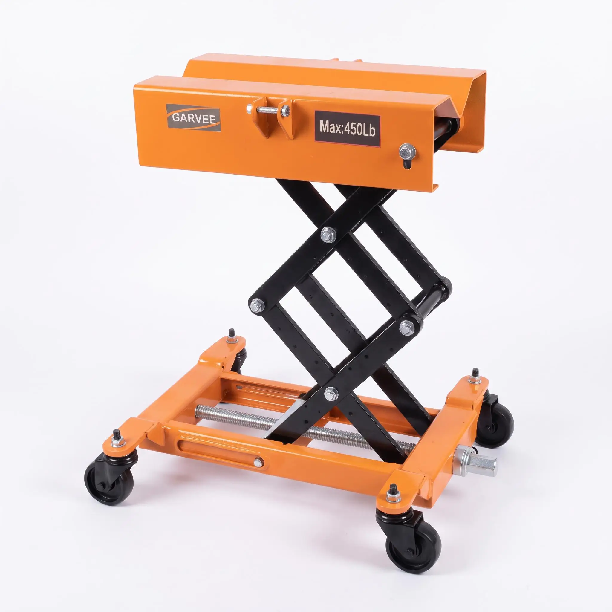 450 LBS Auto Repair Lifting Jack - Heavy-Duty Transmission Jack for Easy Vehicle Maintenance and Transmission Replacement, Orange